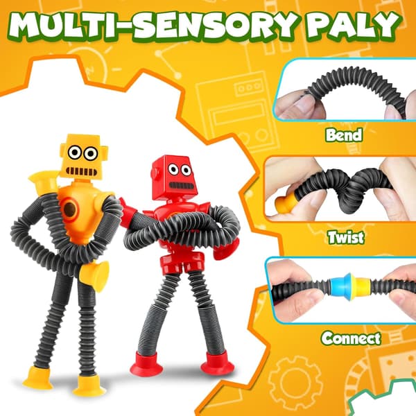 Robot Sensoriske Reiseleker 4 stk for småbarn Gutt i alderen 3-9 år Fidget-leker