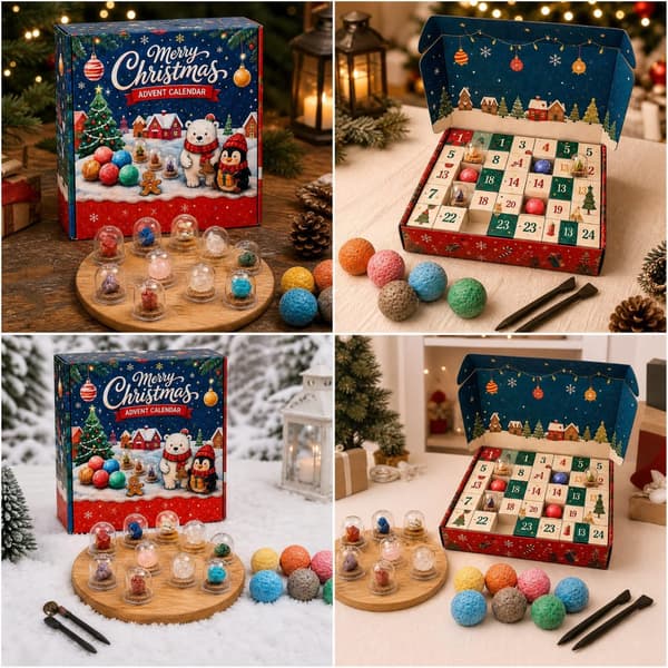 Advent Calendar 24 Days with Crystals and Minerals, Digging Set with Tools and Surprises for Children from 5 Years
