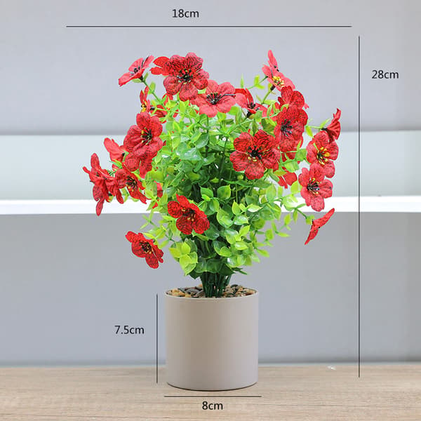 2-Pack Artificial Potted Plants – Small Fake Plants with Daisy & Eucalyptus, Artificial Flowers Home Decor Yellow
