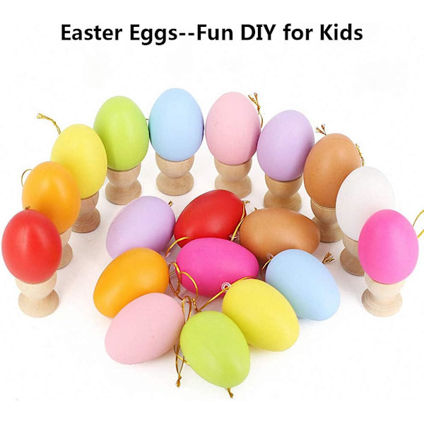 Plastic Easter Eggs 24-Pack – Hanging Easter Decorations Eggs for Easter Twigs DIY Crafts Home Easter Decoration White