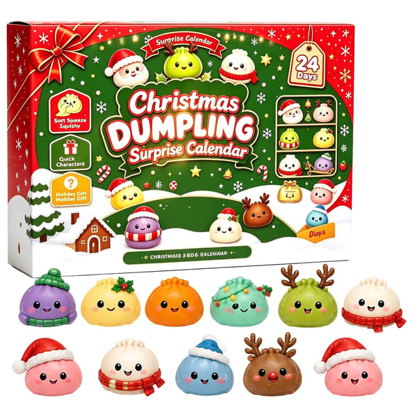 Julekalender 2026 med Squishies – 24 dages julenedtælling med søde klemmelegetøj og fidget-legetøj