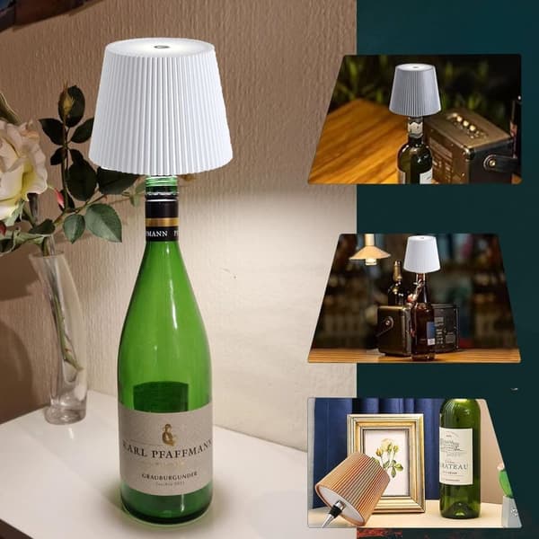 Ladattava pullonvarjostin LED-valolla ja 3 väritilalla