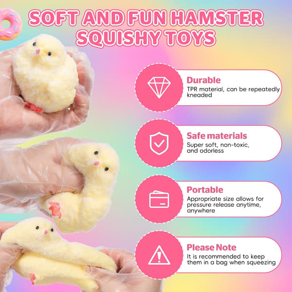 6 stk store kylling Squishy Fidget Leker-9cm, Håndlaget Ultra Myk Kylling Taba Squishy Kit