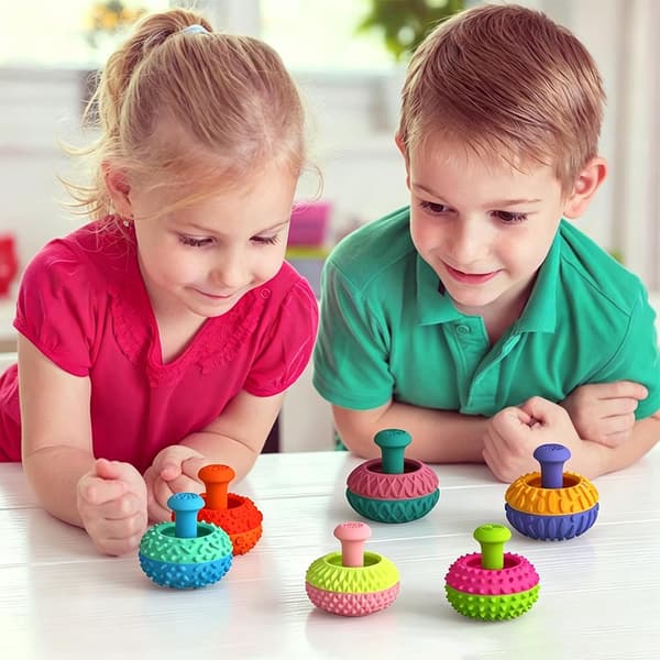 6 STK Silikon Tommelvippe Fidget Leker, Stresslindrende Sensoriske Leker for Angst, ADHD og Autisme