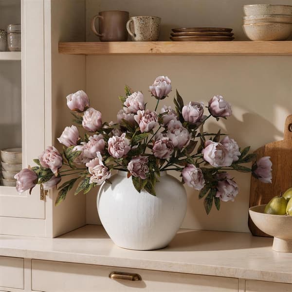 8 Pieces Artificial Peonies, Artificial Flowers with Stems for Vase, Bouquet, Home Decor, Wedding and Table Pink
