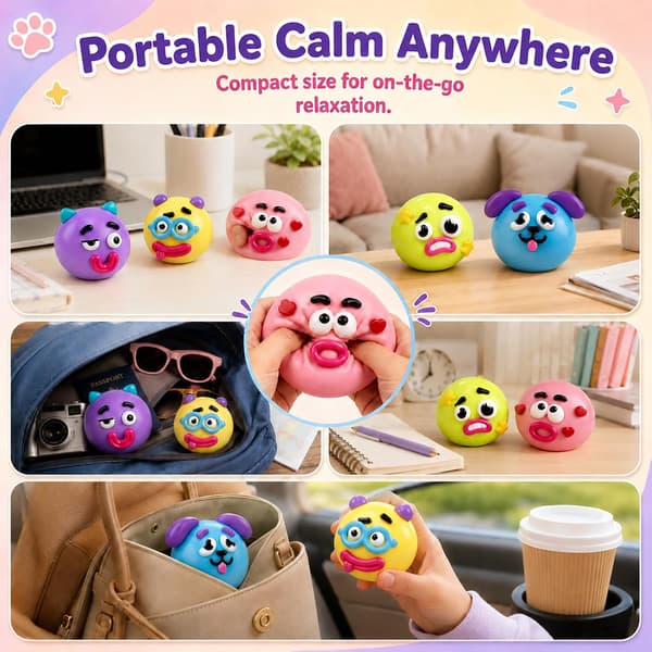 Smushers Squishy - Kuriositeter Smushers Hundefjesbytte Squishy for Voksne Angstlindring Yellow