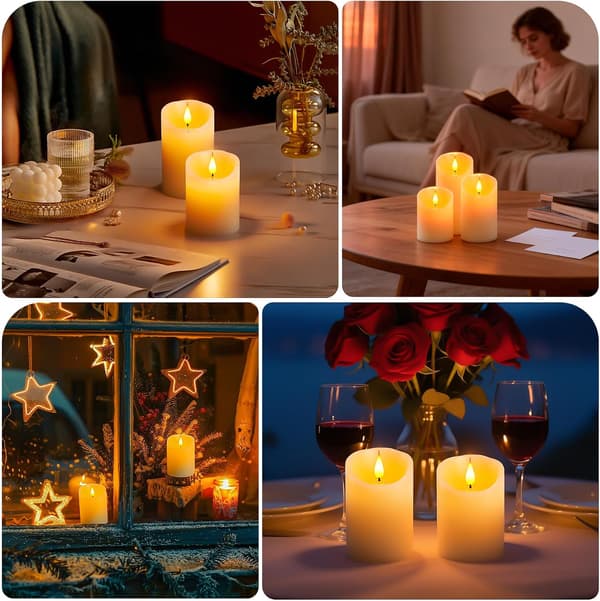 3/5-pack flameless LED tea lights with remote control and timer, flickering lights for Halloween, party and table decoration 5PCS