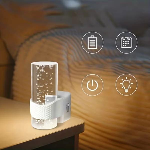 2-pack LED Night Light with Plug – Dimmable 3000K/5000K Wall Lamp with Light Sensor, Automatic Night Lighting Black 5000K-2pcs