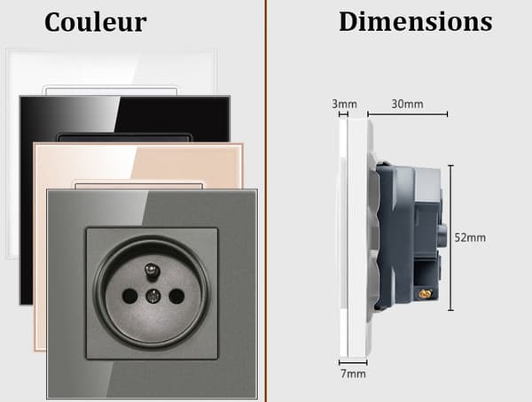1/2 stk Duo Bryter + Fransk Kontakt med 2 USB – Multifunksjon Modul Vegguttak Hvit 1-Pack