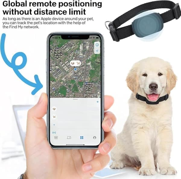 Kæledyrs Tracker, GPS-halsbånd til kattesporing til hund, kæledyrs tracker kompatibel med iOS/Android Rosa