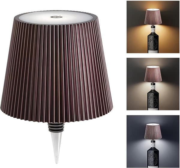 Rechargeable Bottle Lamp Shade with LED and 3 Light Modes