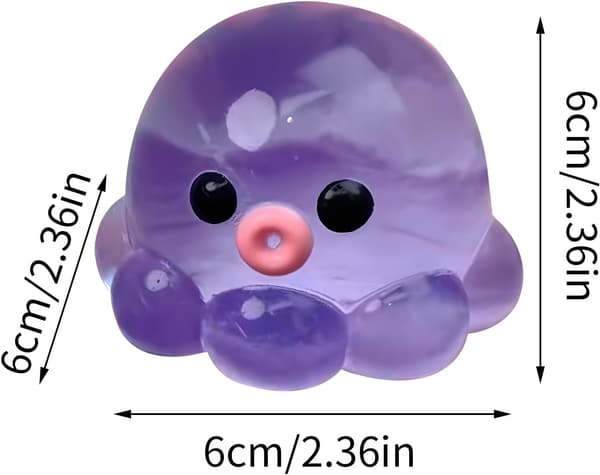 Bläckfisk Squishy Leksak, Manet Squishy Fidget Leksaker, Stressboll för Barn Vuxna Studenter White