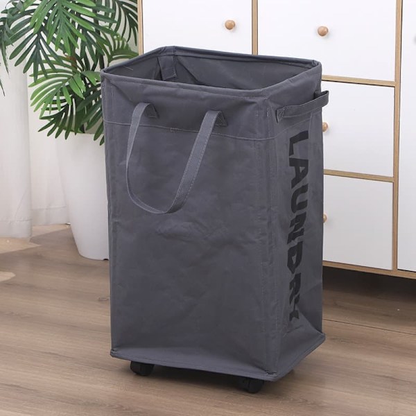 Laundry Basket with Wheels – 48/75L Rolling Laundry Hamper with Removable Laundry Bag
