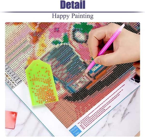 Bestemor Havbilde 5D Diamantmosaikk - Avslappende perlekunst, Full drill DIY, Veggdekorasjon 35x35 cm