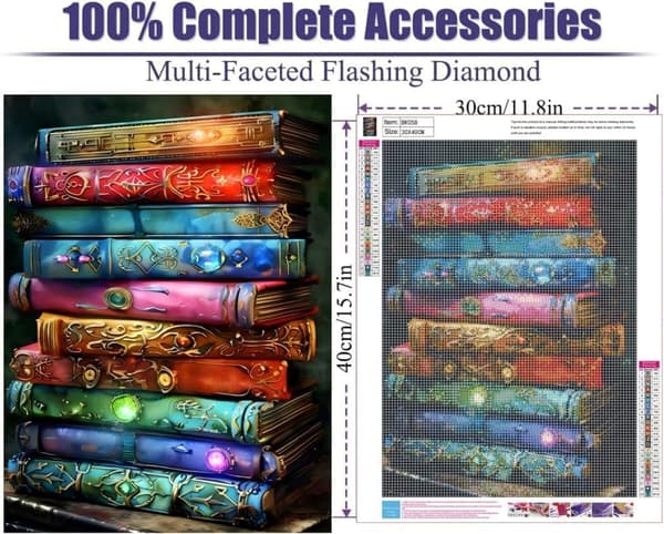 Diamantmålning – 5D Rund Full Drill DIY Underboken Väggdekoration – 30×40 cm