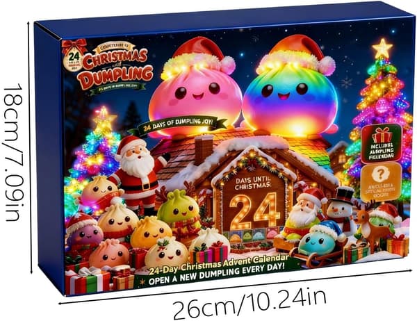 Julekalender 2026 Squishy – 24 dage med søde mini-klemmelegetøj, julekalender og fidget-legetøj til voksne
