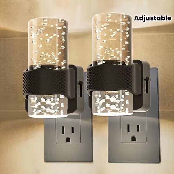 2-pack LED Night Light with Plug – Dimmable 3000K/5000K Wall Lamp with Light Sensor, Automatic Night Lighting White 3000K-2pcs