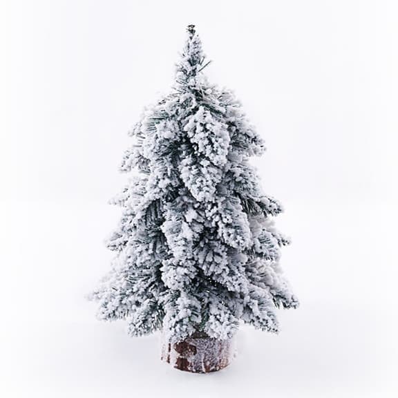 Mini Christmas Tree 45cm with LED Lights, Tabletop Christmas Tree Snow-covered and Battery Operated
