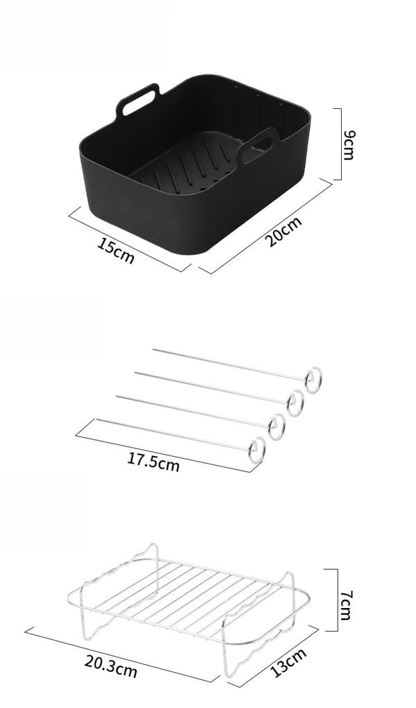 Airfryer Sæt 9 Dele til Ninja AF400-AF500 Tilbehør Non-stick Bageform & Indsats til Airfryer