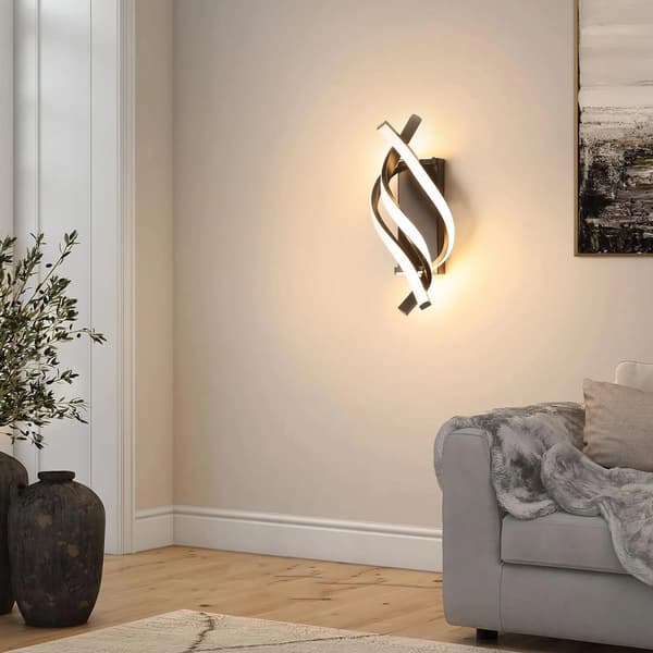2-pack Modern LED Wall Sconce, Spiral Design, Warm White, Decorative Indoor Lighting, Elegant Design