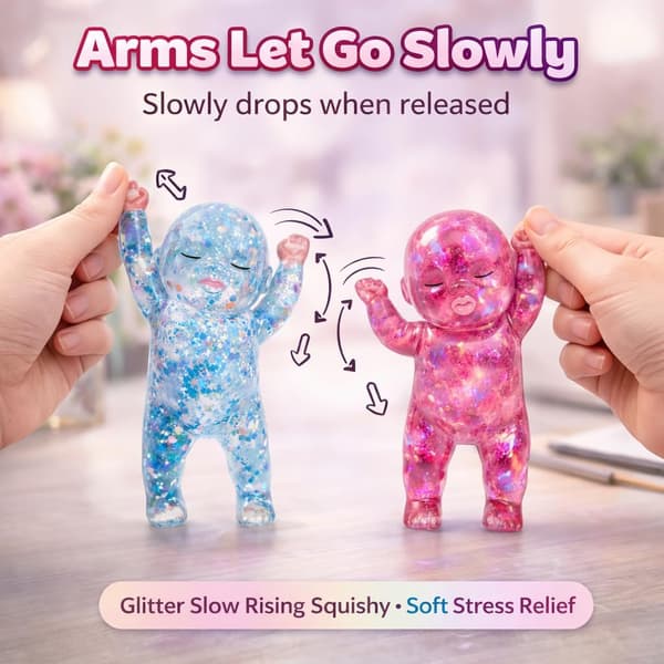 1/2/3 st Baby Squeeze Glitter Långsamt stigande sensorisk fidget för stresslindring Blue
