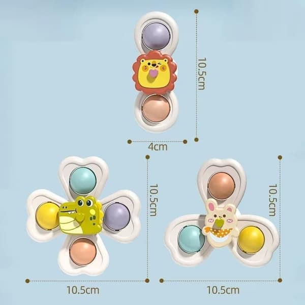 3 kpl Fidget Spinner imukupilla lapsille - Pyörivä lelu, monivärinen E