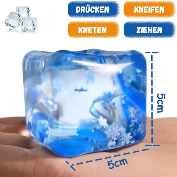 1/3 st iskub Fidget Stressbollar, Tyst Fyrkantig Sensorisk Långsamt Stigande Klämkub 3pc