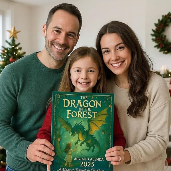 Drakar Julekalender 2025, 24 Dage Julekalender med 3D Dragefigurer og Akrylvedhæng