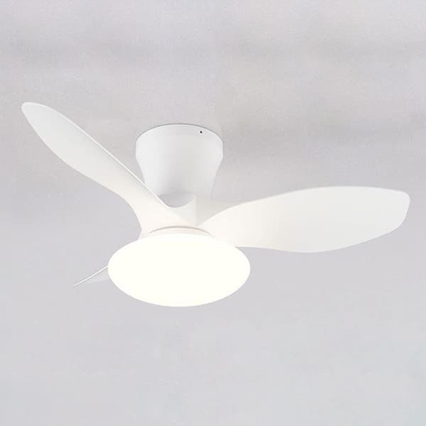 Moderne 80 cm LED-loftventilator med lys, fjernbetjening, smart dæmpbar lavprofilsventilator til planmontering White