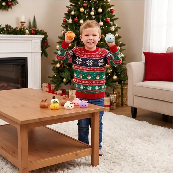 Julekalender 2026 med 24 Squishy, Julekalender med Søde Mini Fidgetlegetøj og Sensorisk Legetøj til Voksne