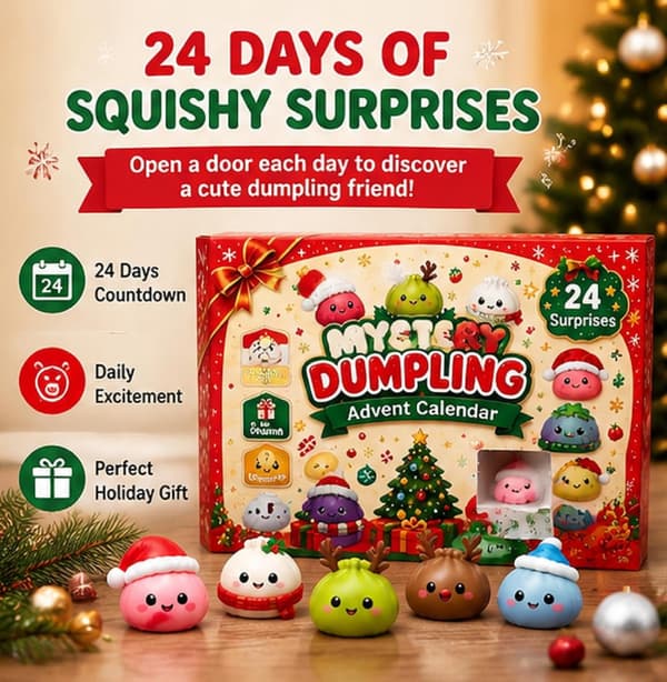 Julekalender 2026 Squishy – 24 dage med søde klemmelegetøj, fidget-legetøj og juleoverraskelser