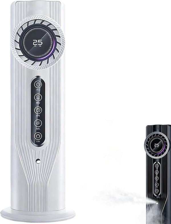 Bærbar aircondition, 3-i-1 fordampningsluftkøler, 100 ml mini AC, 6 hastigheder, 6 timers timer bordventilator