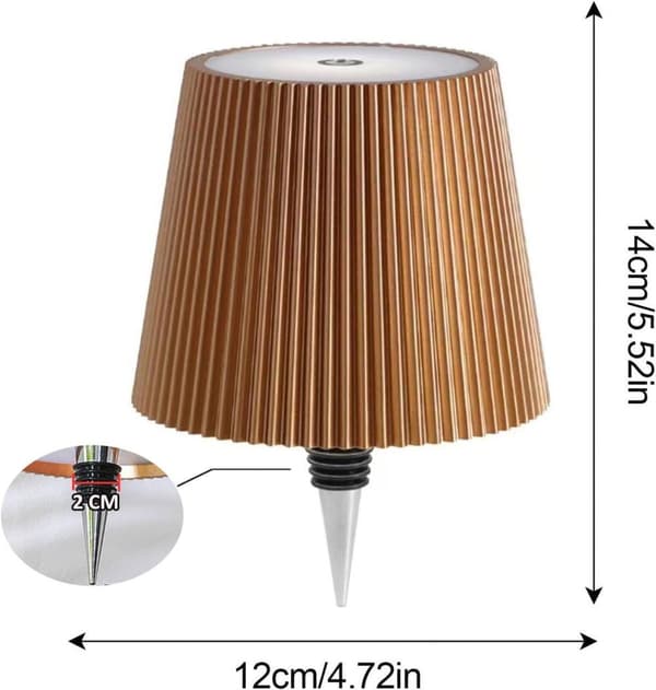 Ladattava pullonvarjostin LED-valolla ja 3 väritilalla