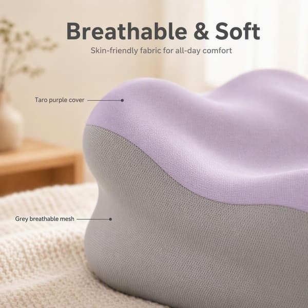 Wedge pillow ergonomic 60x45x37 cm, supportive pillow with wedge shape for multiple resting positions in bed Black