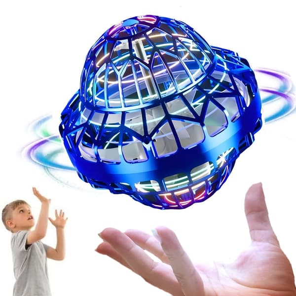Lentävä Pallo Mini Drone – LED Hover Spinner Lelu Lapsille & Teini-ikäisille Blue
