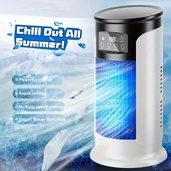 Mini luftkøler 3-i-1 bordventilator og luftfugter, USB-ventilator til hjemmet/kontoret