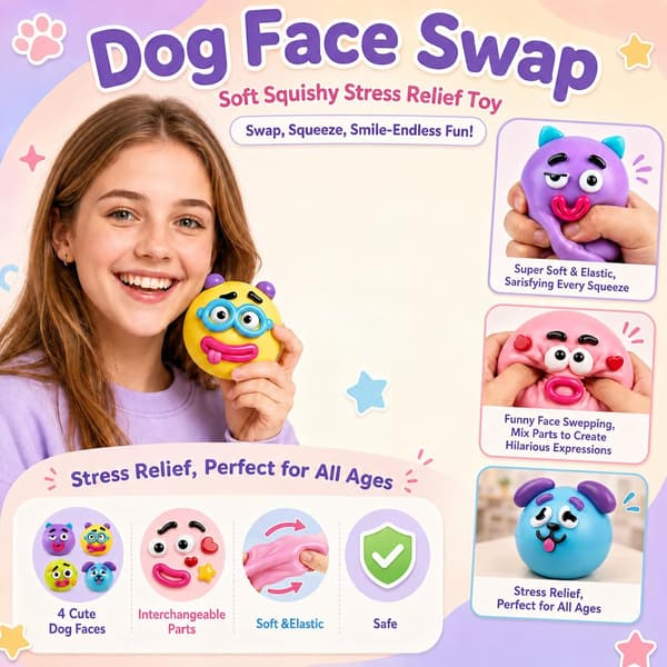 Smushers Squishy - Kuriositeter Smushers Hundefjesbytte Squishy for Voksne Angstlindring Purple