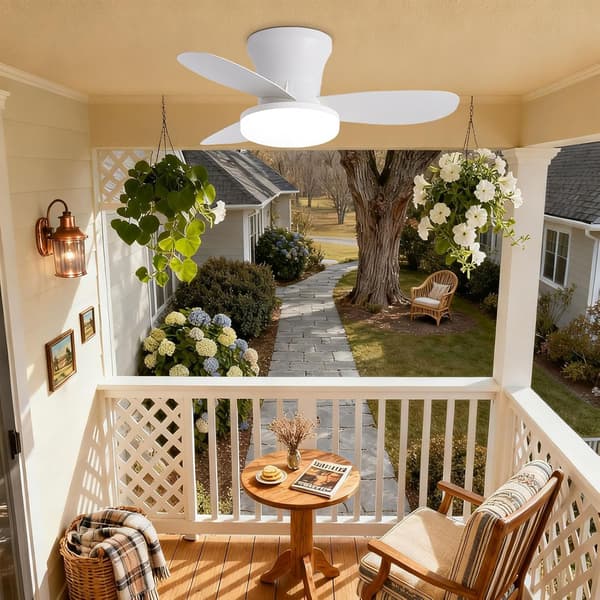 Ceiling fan with LED lighting 63/108 cm, 40 W, 3 ABS blades, remote control, 6 speeds, dimmable, quiet DC motor Black 108cm