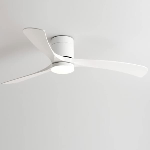 Ceiling fan with LED lighting 96/116 cm, remote control, 6 speeds, low profile, reversible DC motor, ABS blades Black 116cm-Wall Control+3 Light Colors