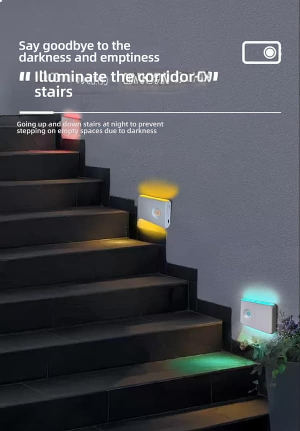 1/2-pack LED Nattlampa med Rörelsesensor – 120° Sensor, 3–5 m, Automatisk Belysning Warm Light 600mA-1pc