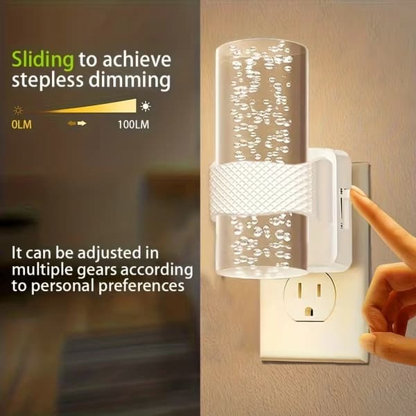 2-pack LED Night Light with Plug – Dimmable 3000K/5000K Wall Lamp with Light Sensor, Automatic Night Lighting Black 5000K-2pcs