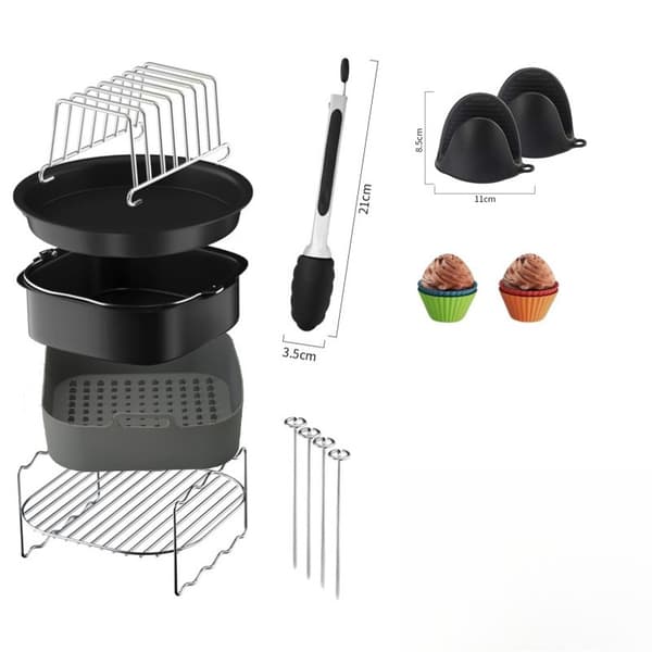 Airfryer Sæt 9 Dele til Ninja AF400-AF500 Tilbehør Non-stick Bageform & Indsats til Airfryer