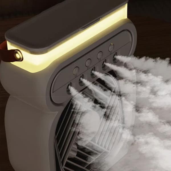 Ventilator Multifunktionel Bærbar Ventilator med Belysning USB-drevet Bordventilator Velegnet til Studerende Rejsende og Campister Gave (Plug-in) White