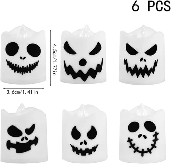 6/12-pack Color Changing Halloween LED Tealights with Remote Control and Timer, Flameless and Batteries Included 6-PACK
