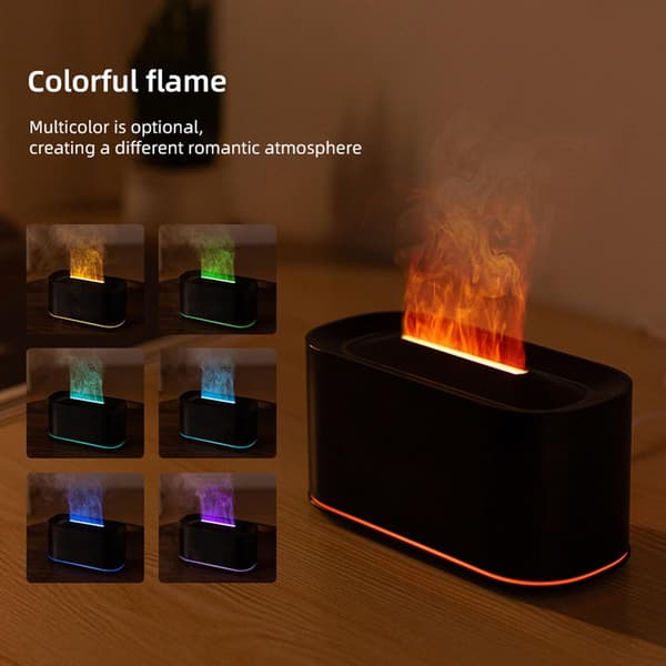 Aromadiffuser & Luftfugter – Støjsvag Flamme Diffuser med LED-lys til Hjemmet & Soveværelset G