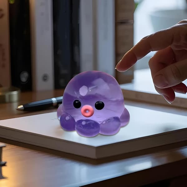 Blæksprutte Squishy Legetøj, Vandmand Squishy Fidget Legetøj, Stressbold til Børn Voksne Studerende White
