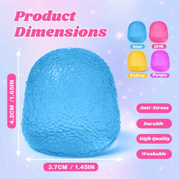 4 st Gumdrop Squishy Leksaker Mini, Söt Gelé Godis Stressboll, Sensorisk Klämleksak Set