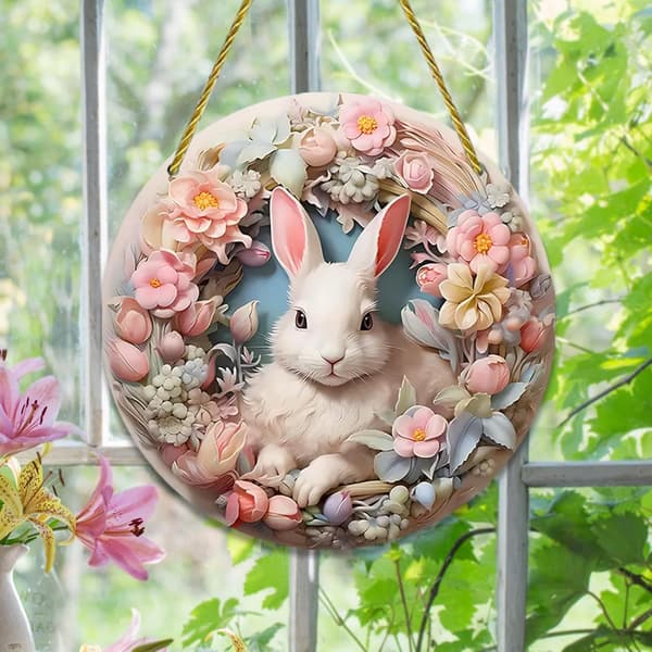 Easter Bunnies Hanging Decoration - Acrylic Easter Pendant, Easter Decoration for Home and Easter Gifts