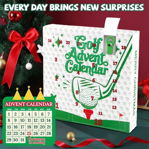 Golf Adventskalender 2025 – 24 dagars julkalender för golfare, golfälskare, män, pappa – presentidé