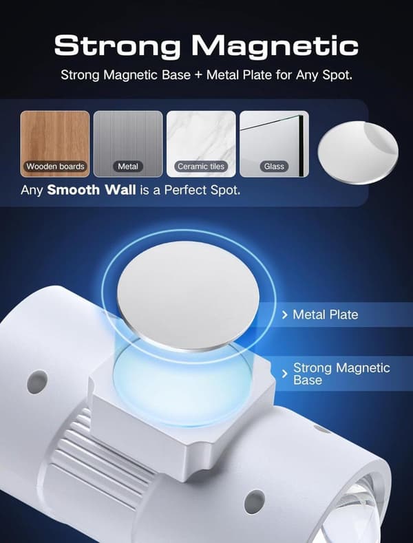 Genopladelig RGB LED Natlampe med Bevægelsessensor – 1/2-pak Sensorlampe White 2 PCS